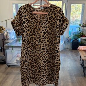 Entro Leopard Print Mini Dress